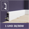 Плинтус Unica UHD 38/80W, белый, L 2.4м