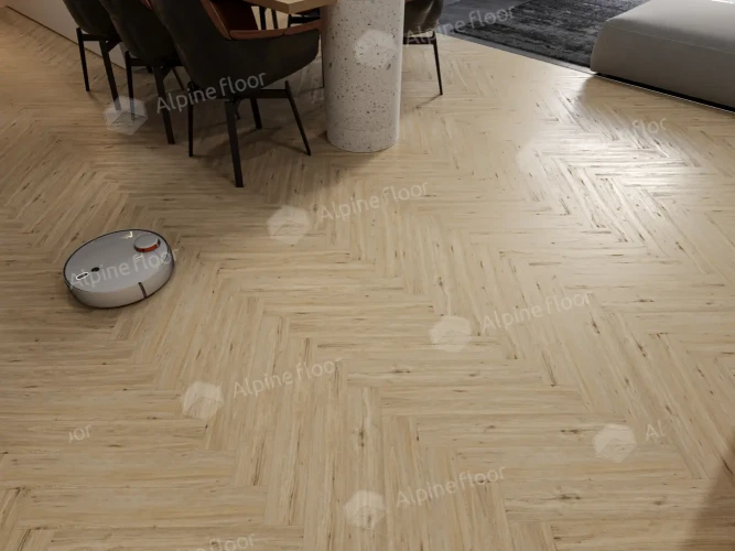 Ламинат Alpine Floor Herringbone LF102-1В Дуб Лион (606х101х8mm)уп.22шт/1.3465м2