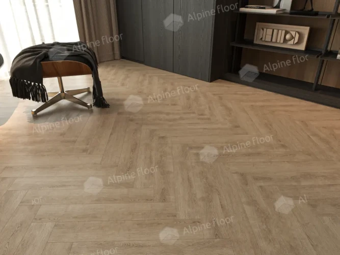 Ламинат Alpine Floor Herringbone LF102-7А Дуб Прованс (606х101х8mm)уп.22шт/1.3465м2