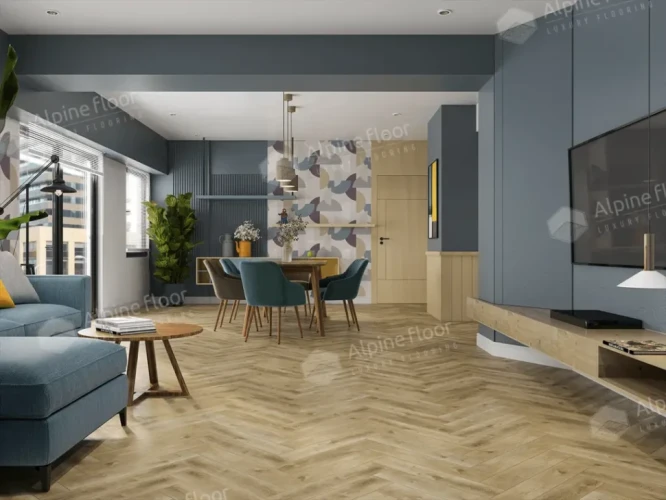 Alpine floor Parqet Light LVT ЕСО 16-34 Дуб Кастор 43 класс 4V (590*118*2,5мм уп. 2,228м2)