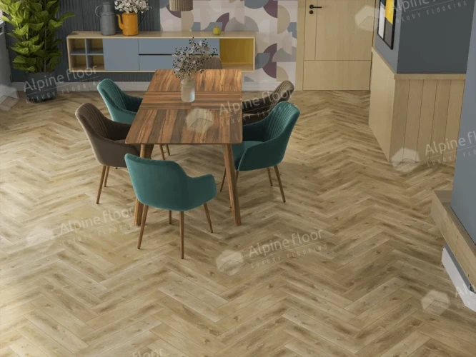 Alpine floor Parqet Light LVT ЕСО 16-34 Дуб Кастор 43 класс 4V (590*118*2,5мм уп. 2,228м2)
