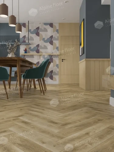 Alpine floor Parqet Light LVT ЕСО 16-34 Дуб Кастор 43 класс 4V (590*118*2,5мм уп. 2,228м2)