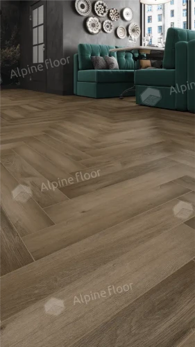 Ламинат Alpine Floor Herringbone LF102-11В Дуб Анжу (606х101х8mm)уп.22шт/1.3465м2