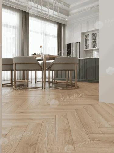 Ламинат Alpine Floor Herringbone LF102-12В Дуб Артуа (606х101х8mm)уп.22шт/1.3465м2