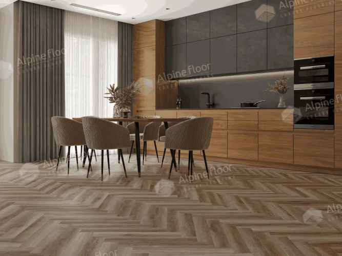 Ламинат Alpine Floor Herringbone 12 Pro LF106-14В Дуб Пикардия (606х101х12mm)уп.18шт/1.1017м2