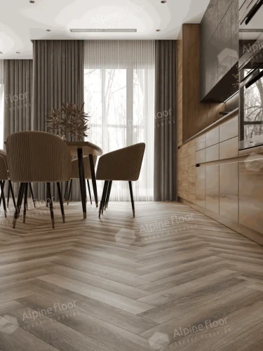 Ламинат Alpine Floor Herringbone 12 Pro LF106-14А Дуб Пикардия (606х101х12mm)уп.18шт/1.1017м2