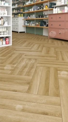 Ламинат Alpine Floor Herringbone 12 Pro LF106-02В Дуб Эльзас (606х101х12mm)уп.18шт/1.1017м2