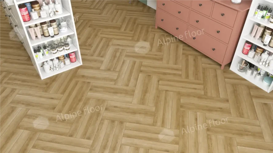 Ламинат Alpine Floor Herringbone 12 Pro LF106-02В Дуб Эльзас (606х101х12mm)уп.18шт/1.1017м2
