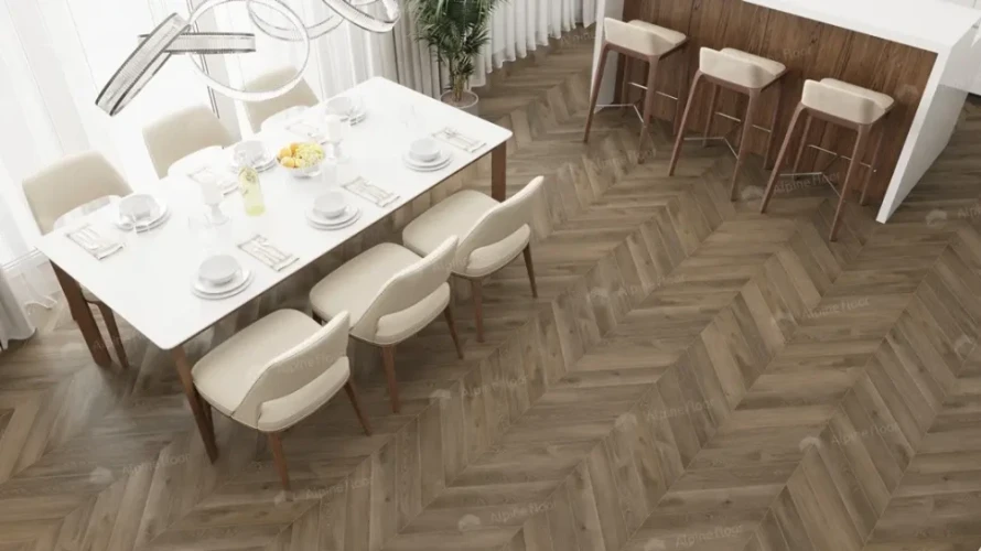 Chevron Alpine LVT ЕСО 20-4 ДУБ НАСЫЩЕННЫЙ CHEVRON (555*127*2.5мм) уп. 1,9735 м2)