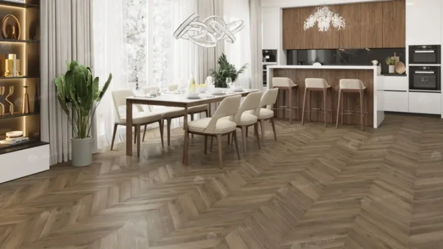 Chevron Alpine LVT ЕСО 20-4 ДУБ НАСЫЩЕННЫЙ CHEVRON (555*127*2.5мм) уп. 1,9735 м2)