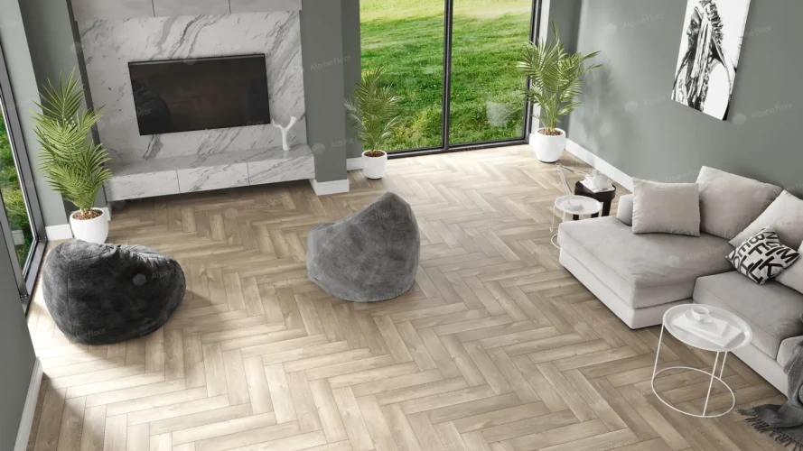 Alpine floor PARQUET PREMIUM ECO 19-5 Дуб Натуральный Отбел ABA 43кл(600мм*125мм*8мм,10шт/уп/0,75м2)