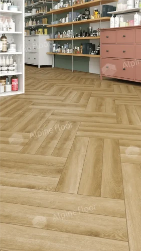 Ламинат Alpine Floor Herringbone LF102-2B Дуб Эльзас (606х101х8mm)уп.22шт/1.3465м2