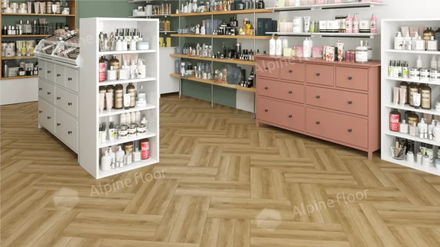 Ламинат Alpine Floor Herringbone LF102-2B Дуб Эльзас (606х101х8mm)уп.22шт/1.3465м2
