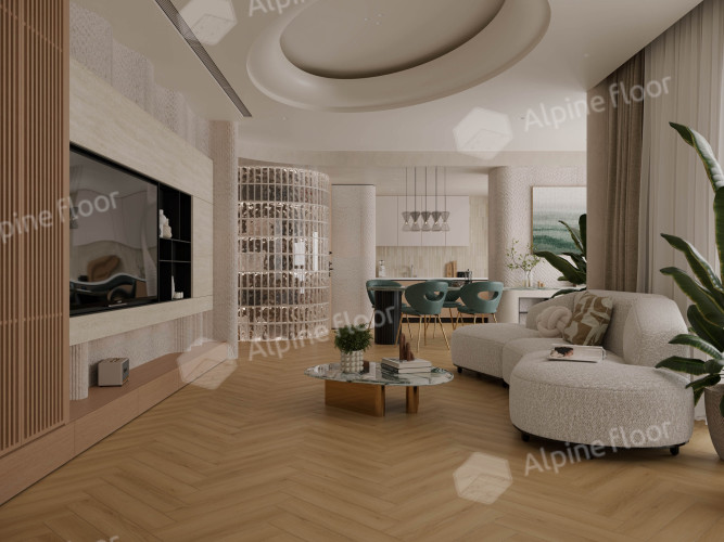 Ламинат Alpine Floor Murano Herringbone Дуб Сан-Себастьян LF121-07 (605*121*12мм)1.171м2/уп