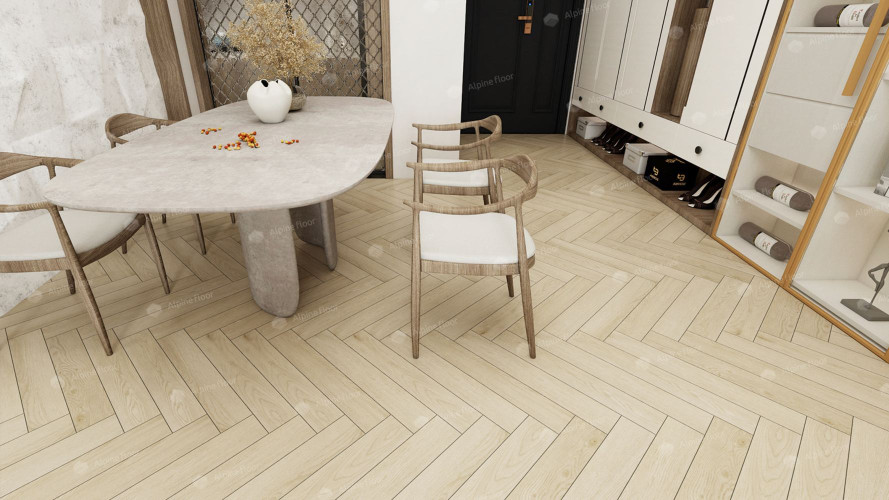 Ламинат Alpine Floor Herringbone 12мм Дуб Сардиния LF105-02 (600*100*12мм)уп.22шт(A+B)/1,32м2