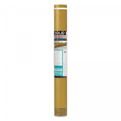 Подложка SoliD IXPE Thermo для SPC, WPC, LVT покрытий с пароизоляцией 1мм (15м2/уп)